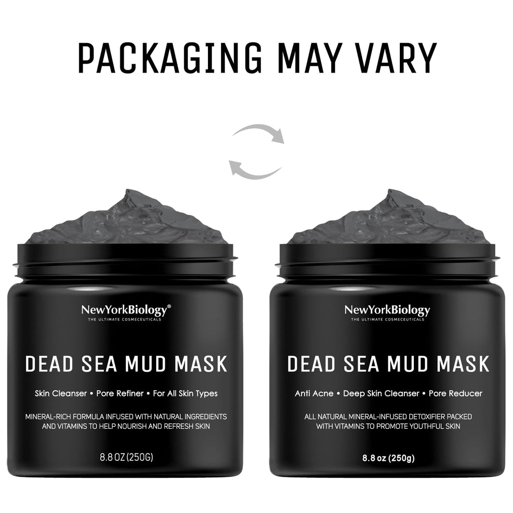 New York Biology Dead Sea Mud Mask for Face and Body | Spa Quality Pore Refiner for Oily Skin | Natural Skincare for Women & Men | Tighten Skin for A Healthier Complexion | 8.8 oz - Dealqueen
