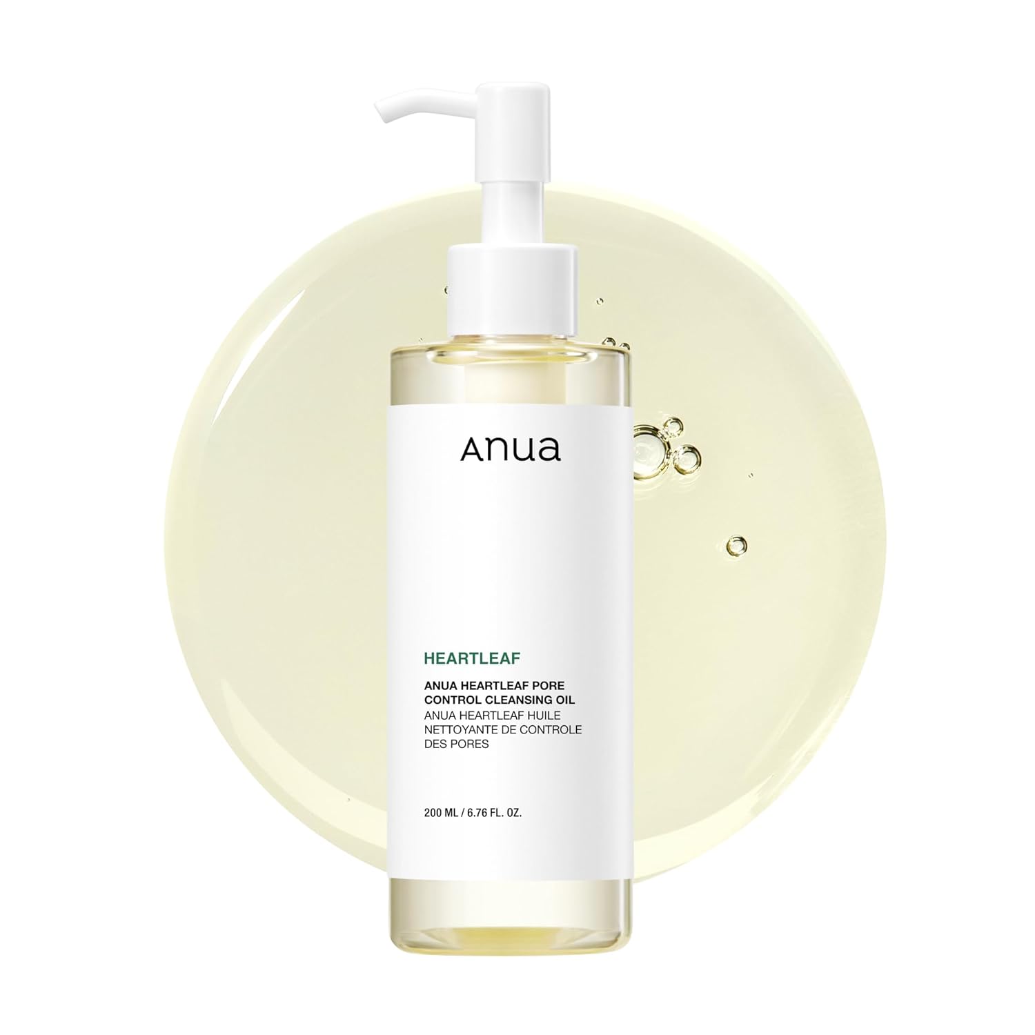 Anua Heartleaf Pore Control Cleansing Oil, Pore Cleanser, Sebum Care, Gentle Melting Oil Cleanser for Face, Safe For All Skin Type, Daily Hydrating Makeup Remover, Korean Skin Care (6.76fl.oz) - Dealqueen