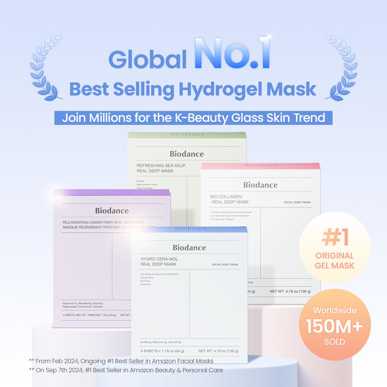 BIODANCE Bio - Collagen Real Deep Mask, Hydrating Overnight Hydrogel Face Mask, Pore Minimizing, Elasticity, Plumping, Travel Essentials & Self Care Gifts for Women, Korean Skin Care | 1.19oz(34g) x 4ea - Dealqueen