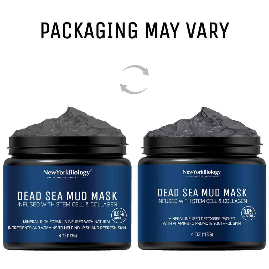 New York Biology Dead Sea Mud Mask for Face and Body | Spa Quality Pore Refiner for Oily Skin | Natural Skincare for Women & Men | Tighten Skin for A Healthier Complexion | 8.8 oz - Dealqueen