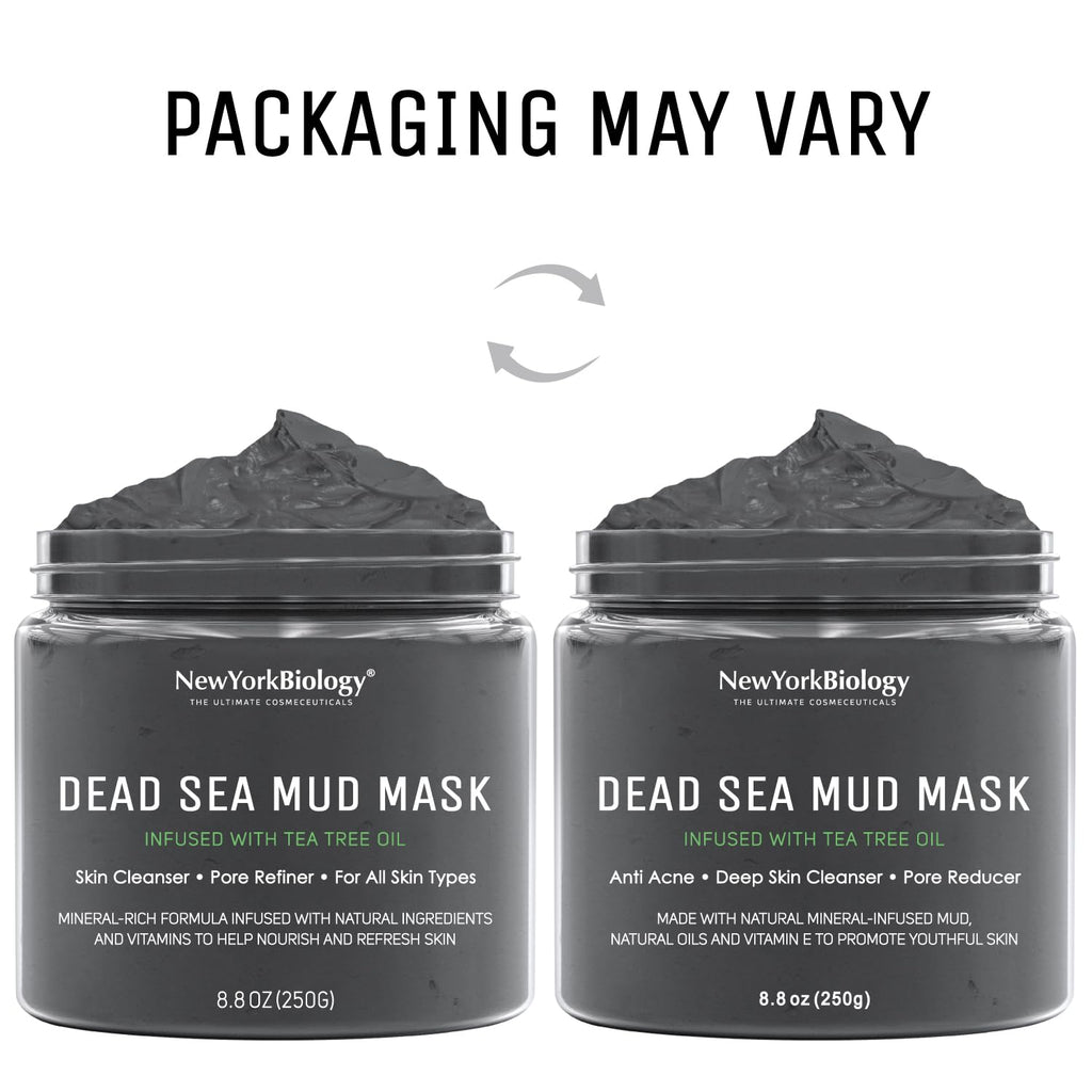 New York Biology Dead Sea Mud Mask for Face and Body | Spa Quality Pore Refiner for Oily Skin | Natural Skincare for Women & Men | Tighten Skin for A Healthier Complexion | 8.8 oz - Dealqueen