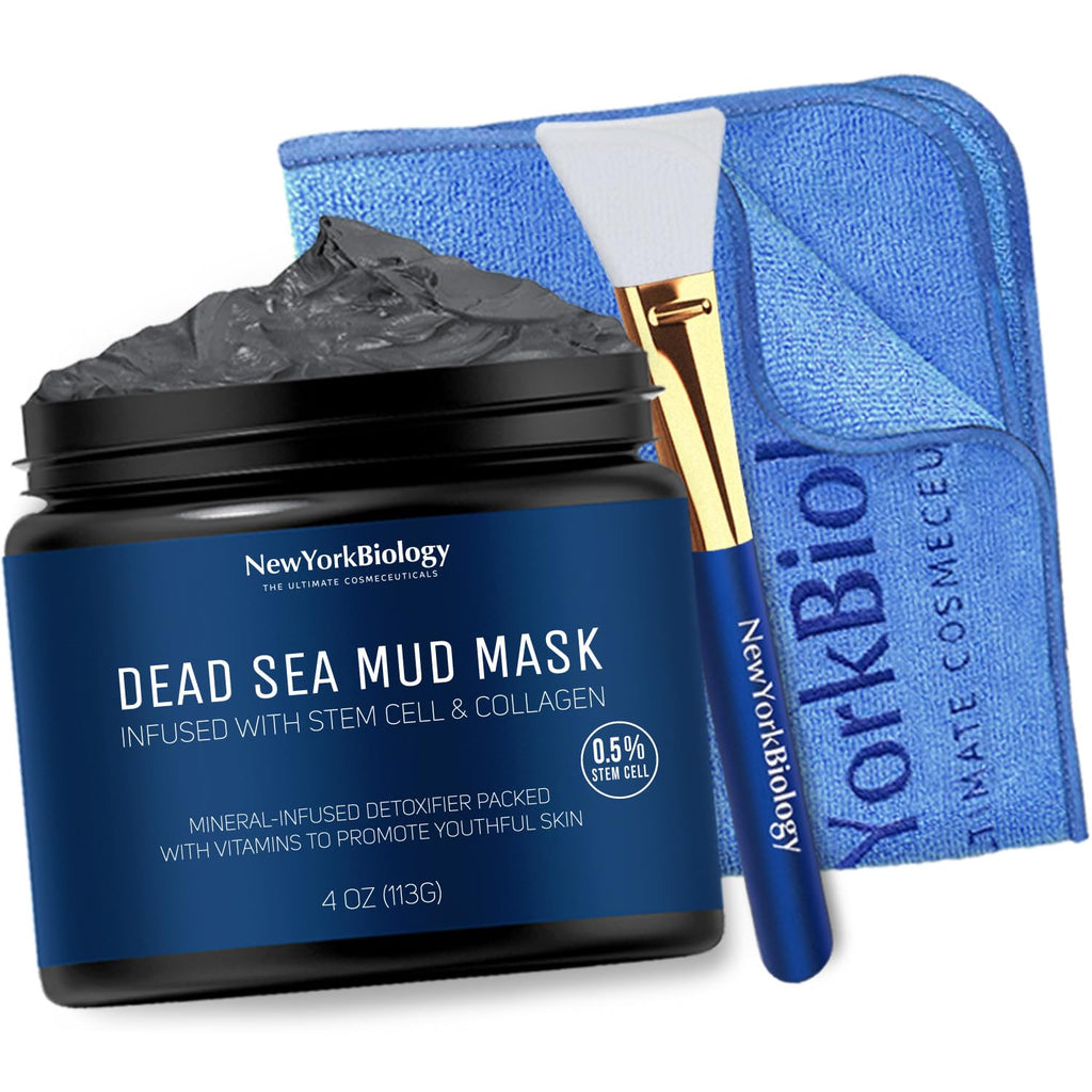 New York Biology Dead Sea Mud Mask for Face and Body | Spa Quality Pore Refiner for Oily Skin | Natural Skincare for Women & Men | Tighten Skin for A Healthier Complexion | 8.8 oz - Dealqueen