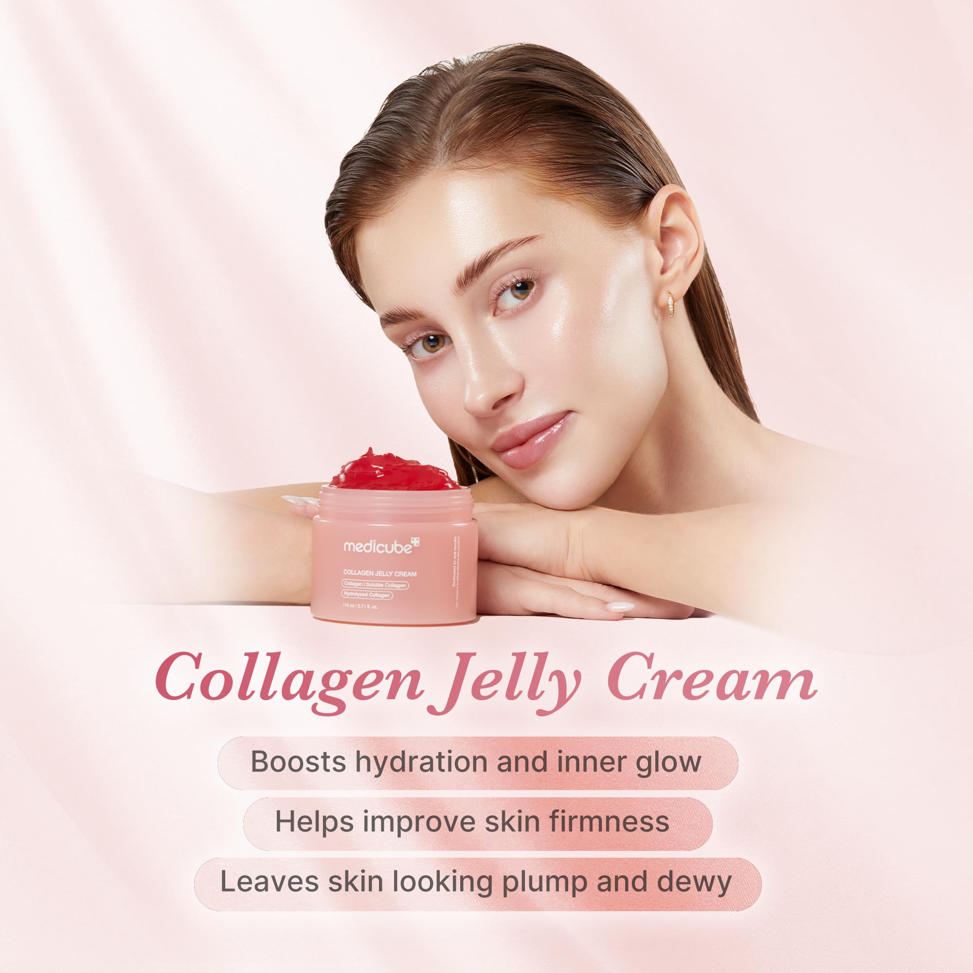 medicube Collagen Jelly Cream - Niacinamide & Freeze - Dried Hydrolyzed Collagen - Boosts skin's barrier hydration and gives 24h Glow & Lifted Look - Korean skincare (1.69 Fl Oz (Pack of 1)) - Dealqueen