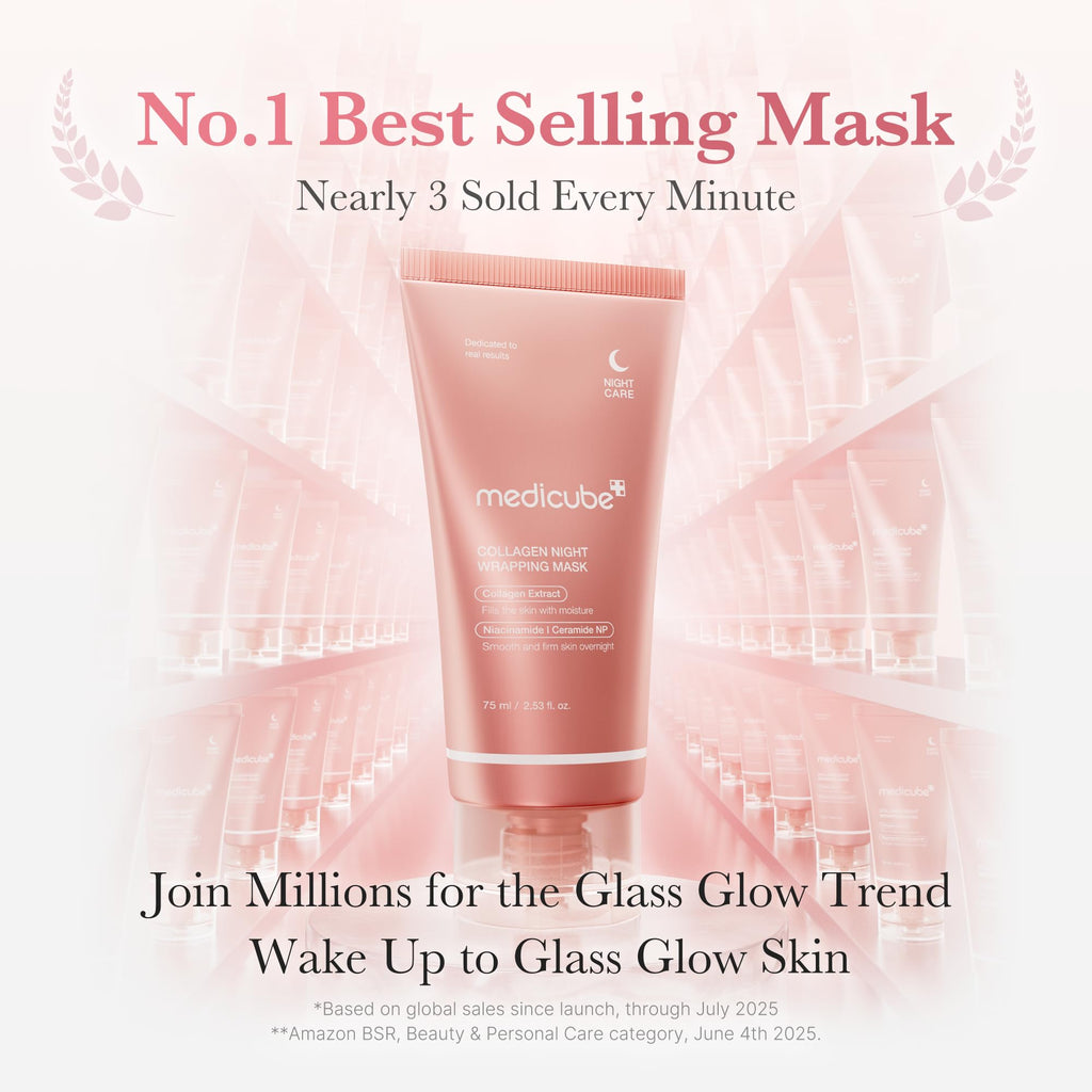 medicube Wrapping Mask Collagen Overnight Peel Off Facial Mask | Elasticity & Hydration Care, Reduces Sagging & Dullness | Hydrolyzed Collagen For Glowing Skin | Korean Skin Care, 2.53 fl.oz - Dealqueen