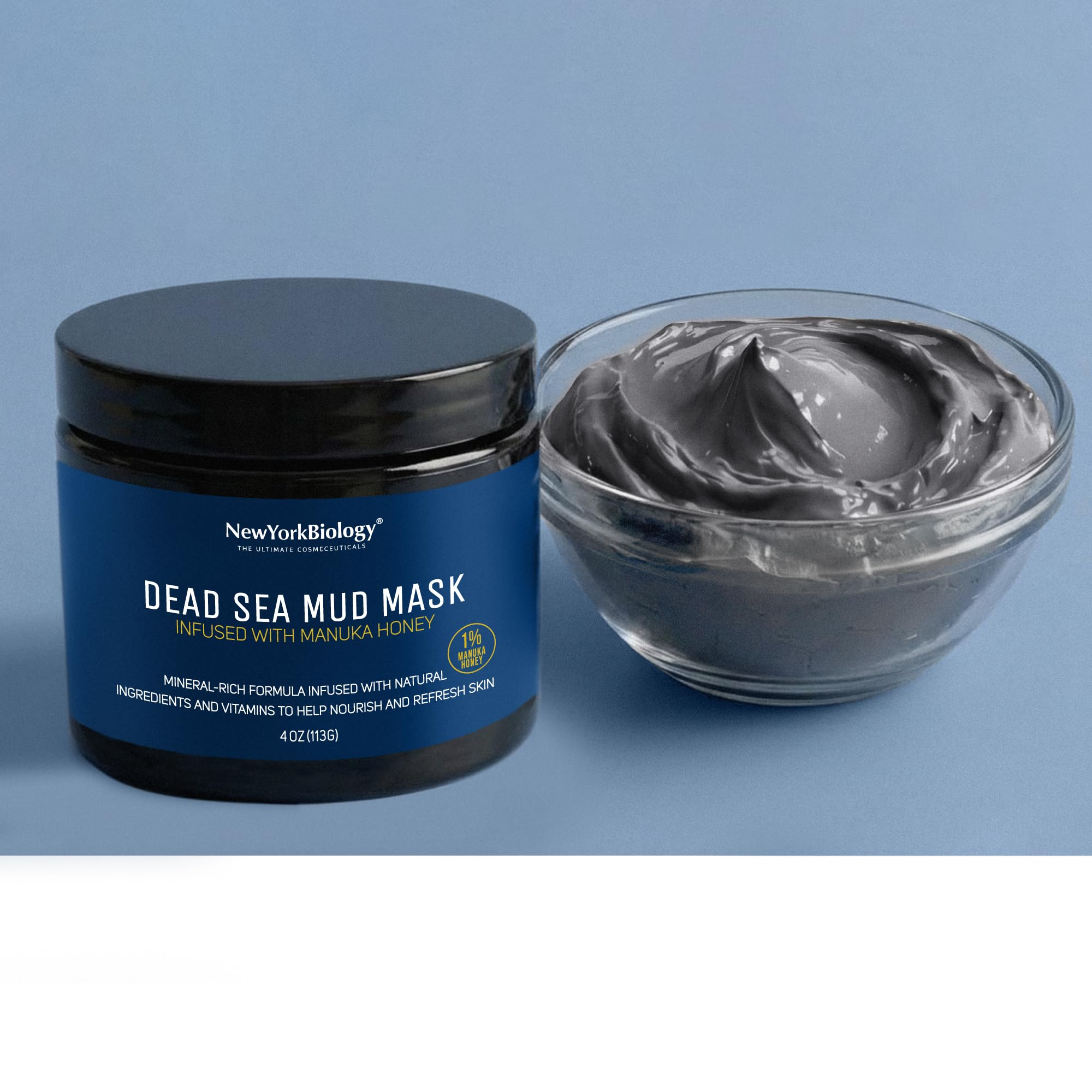 New York Biology Dead Sea Mud Mask for Face and Body | Spa Quality Pore Refiner for Oily Skin | Natural Skincare for Women & Men | Tighten Skin for A Healthier Complexion | 8.8 oz - Dealqueen
