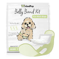 WICKEDPUP Male Dog Belly Band Kit, 50 Diaper Pads & 1 Reusable Male Wrap (Size 0 (10.5" - 14" Waist)) - Dealqueen