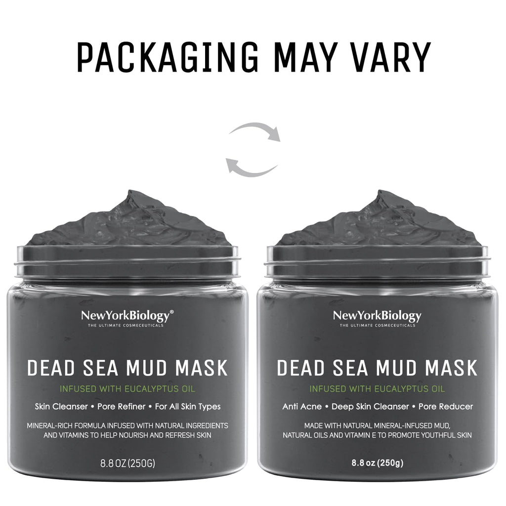New York Biology Dead Sea Mud Mask for Face and Body | Spa Quality Pore Refiner for Oily Skin | Natural Skincare for Women & Men | Tighten Skin for A Healthier Complexion | 8.8 oz - Dealqueen