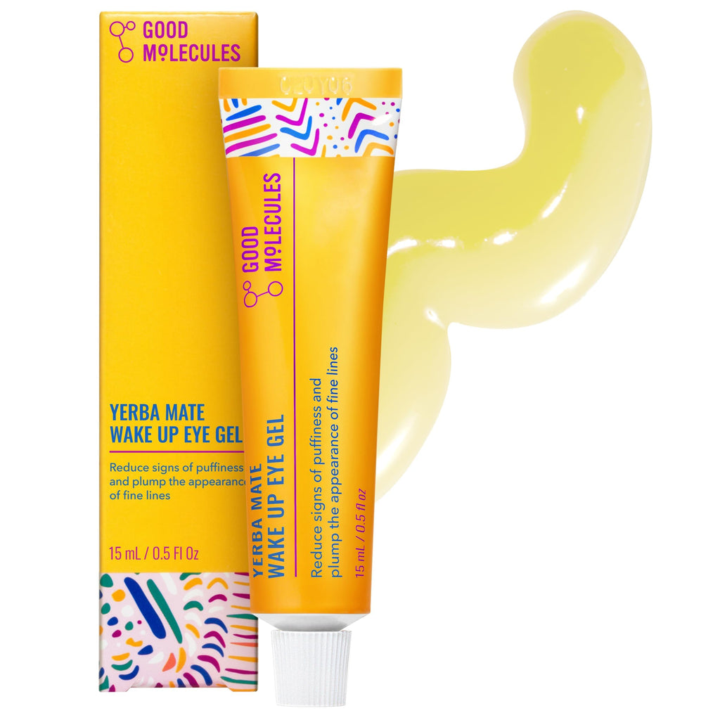 Good Molecules Yerba Mate Wake Up Eye Gel - Hydrating Under Eye Gel Cream with Hyaluronic Acid and Caffeine - Target Dark Circles and Puffiness - Skin Care for Face - Dealqueen