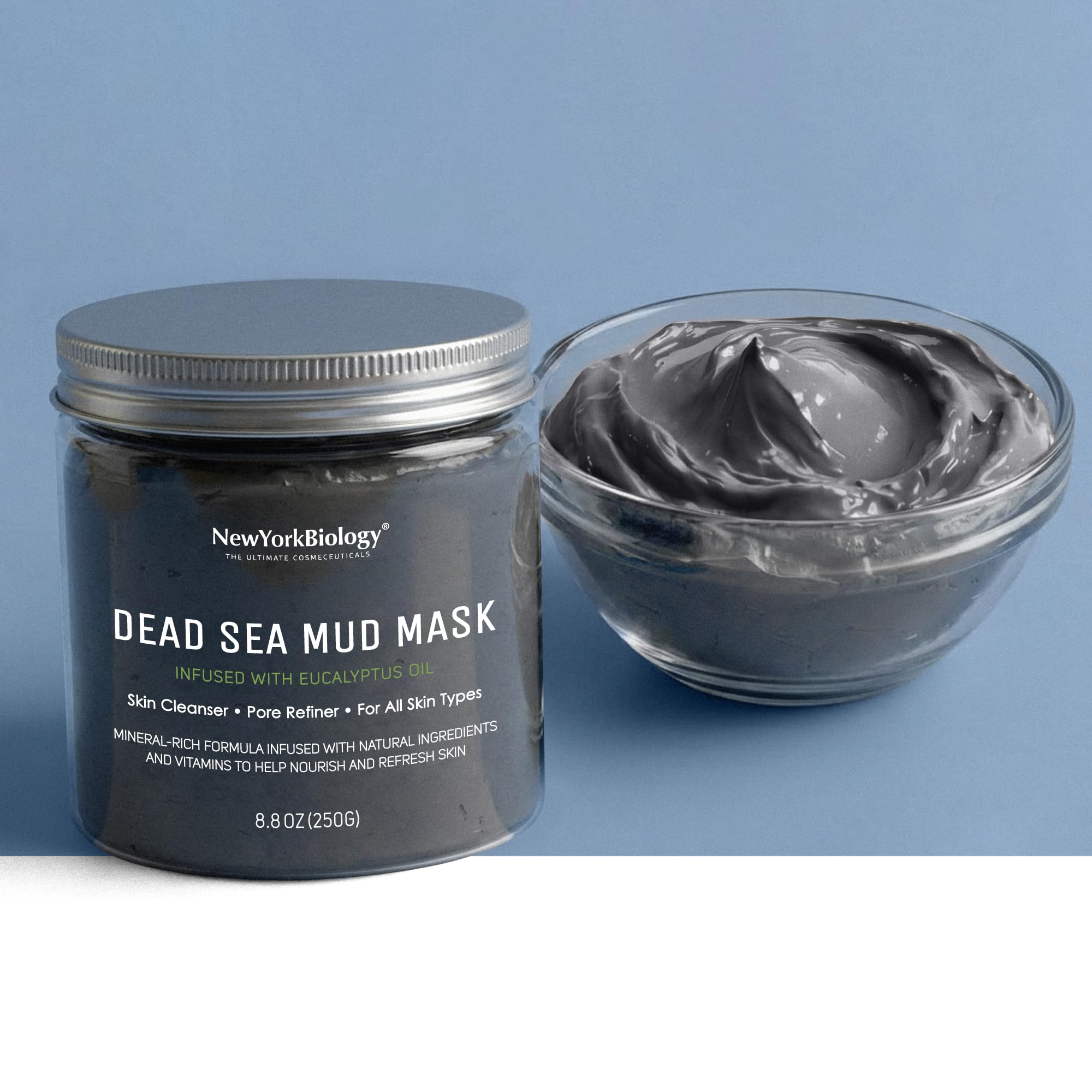 New York Biology Dead Sea Mud Mask for Face and Body | Spa Quality Pore Refiner for Oily Skin | Natural Skincare for Women & Men | Tighten Skin for A Healthier Complexion | 8.8 oz - Dealqueen