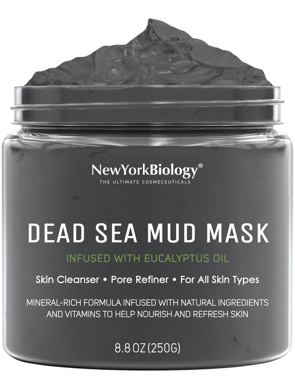 New York Biology Dead Sea Mud Mask for Face and Body | Spa Quality Pore Refiner for Oily Skin | Natural Skincare for Women & Men | Tighten Skin for A Healthier Complexion | 8.8 oz - Dealqueen