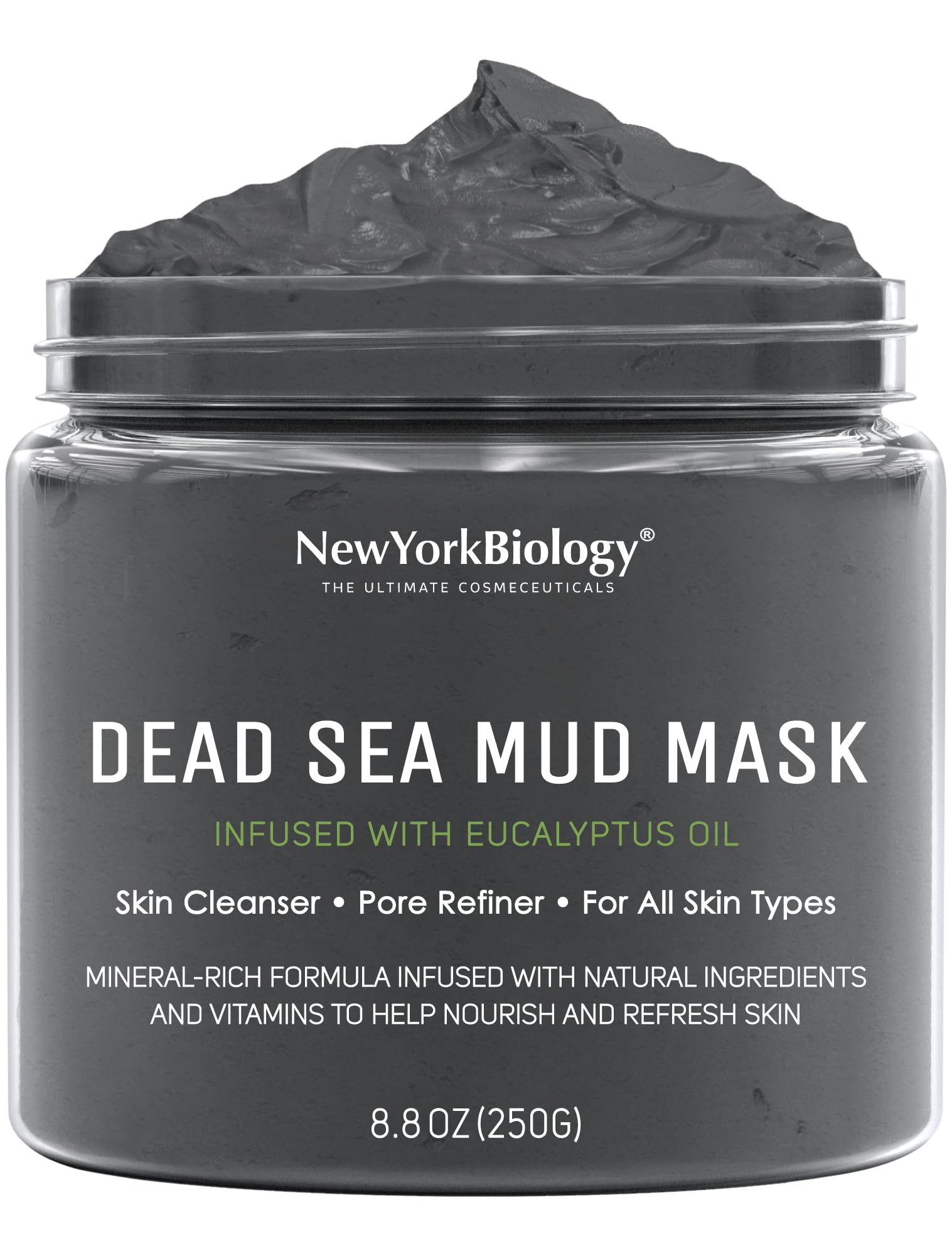 New York Biology Dead Sea Mud Mask for Face and Body | Spa Quality Pore Refiner for Oily Skin | Natural Skincare for Women & Men | Tighten Skin for A Healthier Complexion | 8.8 oz - Dealqueen