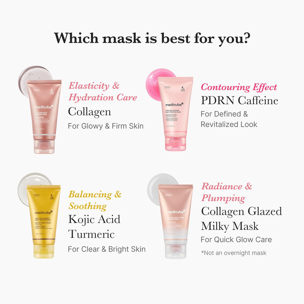 medicube Wrapping Mask Collagen Overnight Peel Off Facial Mask | Elasticity & Hydration Care, Reduces Sagging & Dullness | Hydrolyzed Collagen For Glowing Skin | Korean Skin Care, 2.53 fl.oz - Dealqueen