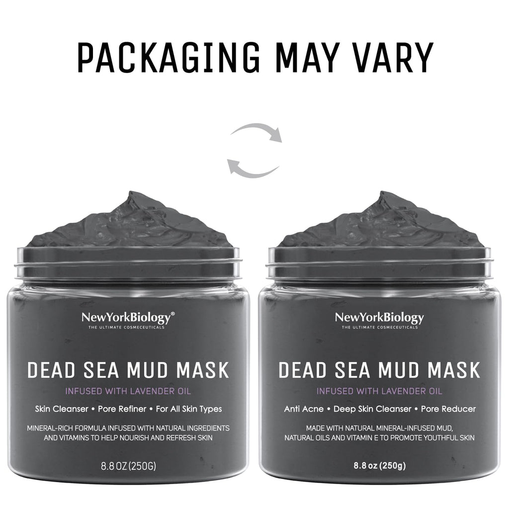 New York Biology Dead Sea Mud Mask for Face and Body | Spa Quality Pore Refiner for Oily Skin | Natural Skincare for Women & Men | Tighten Skin for A Healthier Complexion | 8.8 oz - Dealqueen