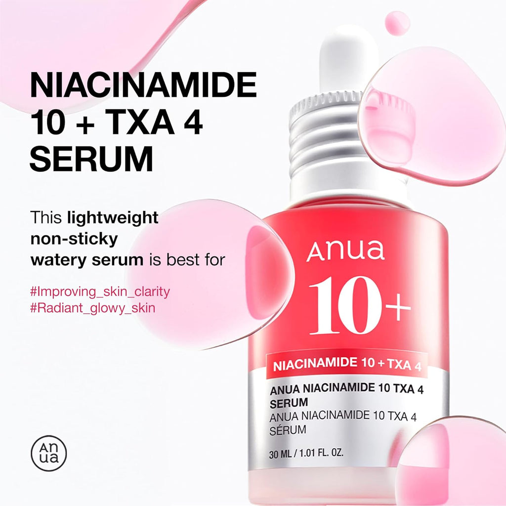 Anua 3 - Step Glass Skin Beginner Set, Oil Cleanser and Face Wash with Facial Serum, Double Cleansing Daily Routine with Niacinamide, Korean Skin Care Set - Dealqueen