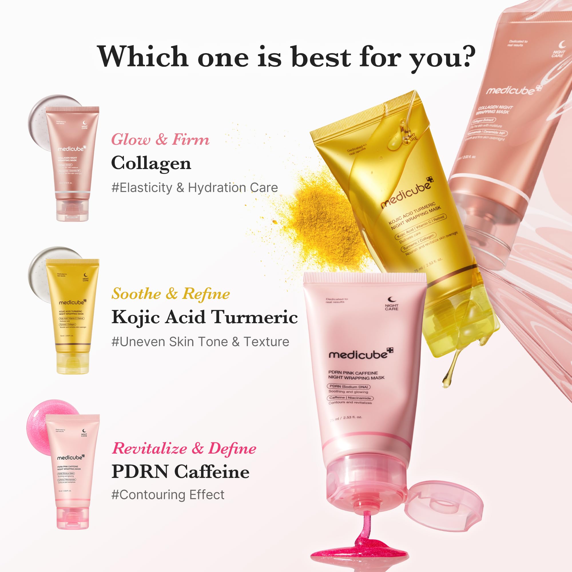 medicube Wrapping Mask Collagen Overnight Peel Off Facial Mask | Elasticity & Hydration Care, Reduces Sagging & Dullness | Hydrolyzed Collagen For Glowing Skin | Korean Skin Care, 2.53 fl.oz - Dealqueen