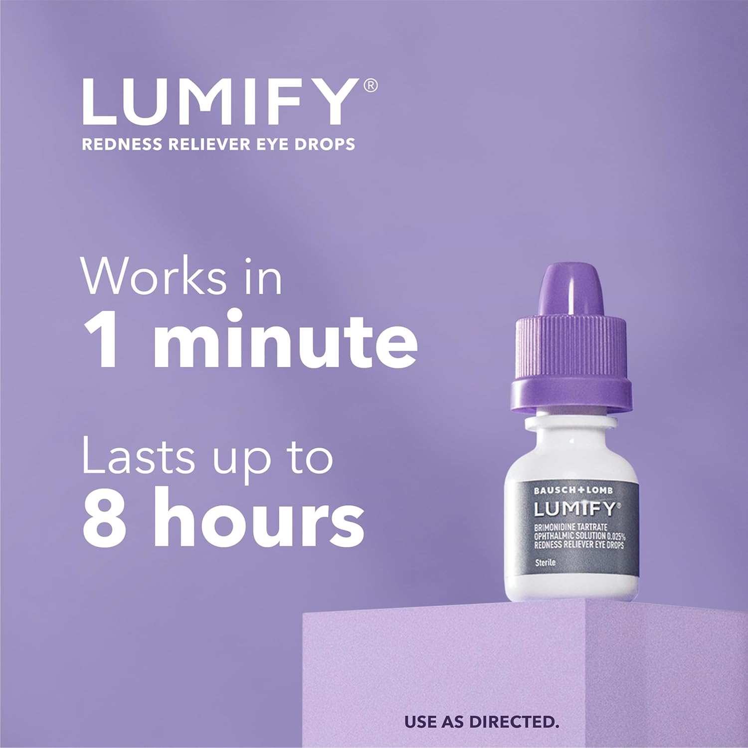 LUMIFY Eye Drops for Red Eyes, Redness Reliever for Brighter Looking Eyes, Works in 1 Minute & Lasts Up to 8 Hours, Eye Drops, 0.08 Fl Oz (2.5 mL) - Dealqueen