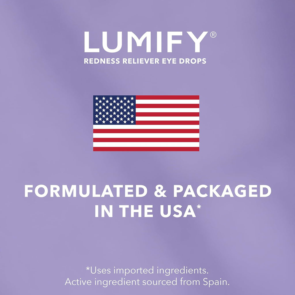 LUMIFY Eye Drops for Red Eyes, Redness Reliever for Brighter Looking Eyes, Works in 1 Minute & Lasts Up to 8 Hours, Eye Drops, 0.08 Fl Oz (2.5 mL) - Dealqueen