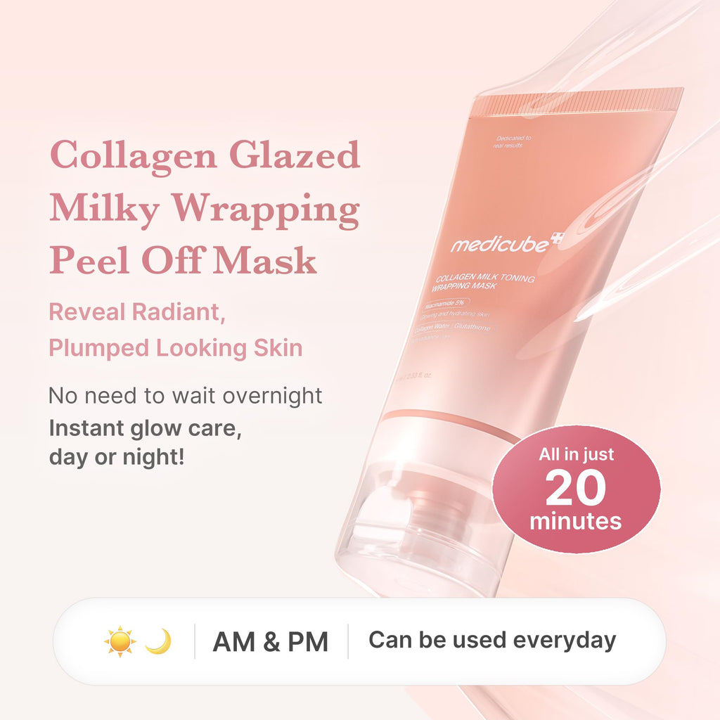 medicube Wrapping Mask Collagen Overnight Peel Off Facial Mask | Elasticity & Hydration Care, Reduces Sagging & Dullness | Hydrolyzed Collagen For Glowing Skin | Korean Skin Care, 2.53 fl.oz - Dealqueen