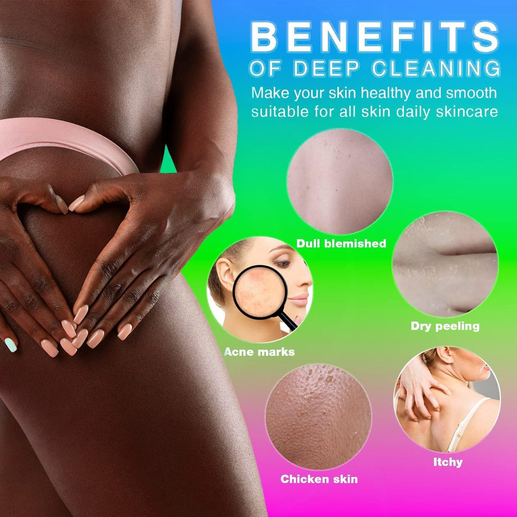 UJFQBH 3 Pieces African Bath Sponge African Net Long Net Bath Sponge Exfoliating Shower Body Scrubber Back Scrubber Skin Smoother,Great for Daily Use (Pink,Yellow,Purple) - Dealqueen