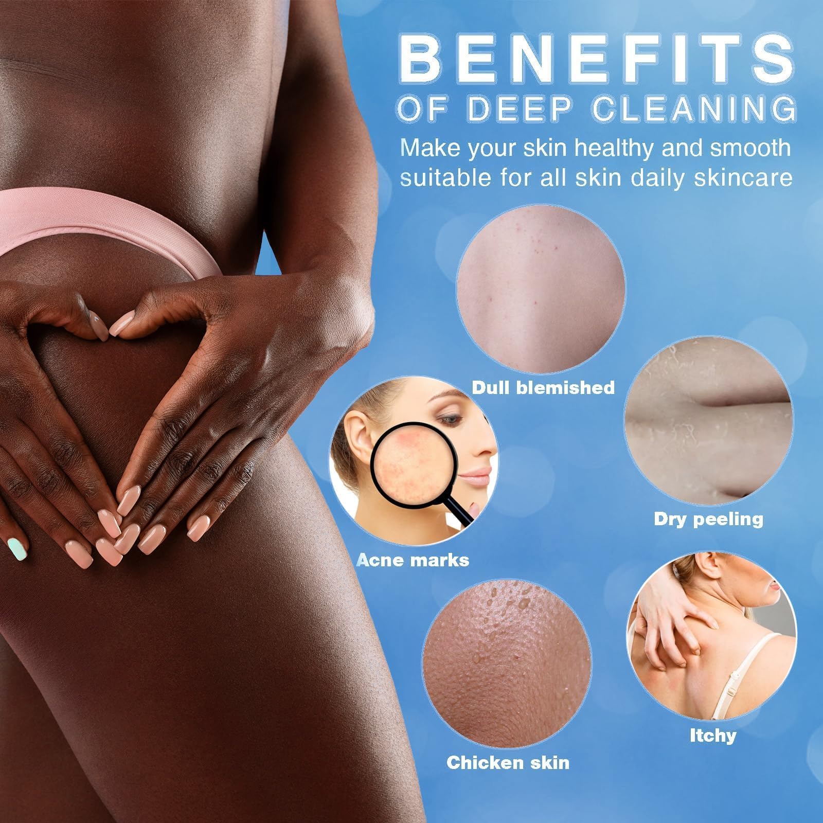 UJFQBH 3 Pieces African Bath Sponge African Net Long Net Bath Sponge Exfoliating Shower Body Scrubber Back Scrubber Skin Smoother,Great for Daily Use (Pink,Yellow,Purple) - Dealqueen