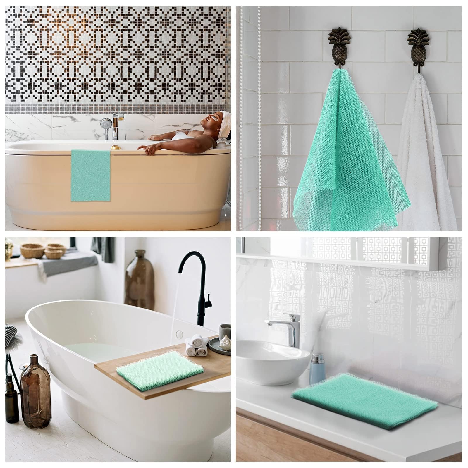 UJFQBH 3 Pieces African Bath Sponge African Net Long Net Bath Sponge Exfoliating Shower Body Scrubber Back Scrubber Skin Smoother,Great for Daily Use (Pink,Yellow,Purple) - Dealqueen