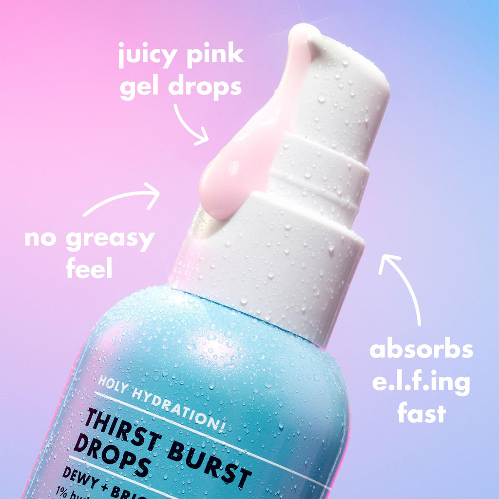 e.l.f. SKIN Holy Hydration! Thirst Burst Drops, Serum For A Radiant Complexion Instantly & Over Time, Made With Hyaluronic Acid, Vegan & Cruelty - Free - Dealqueen