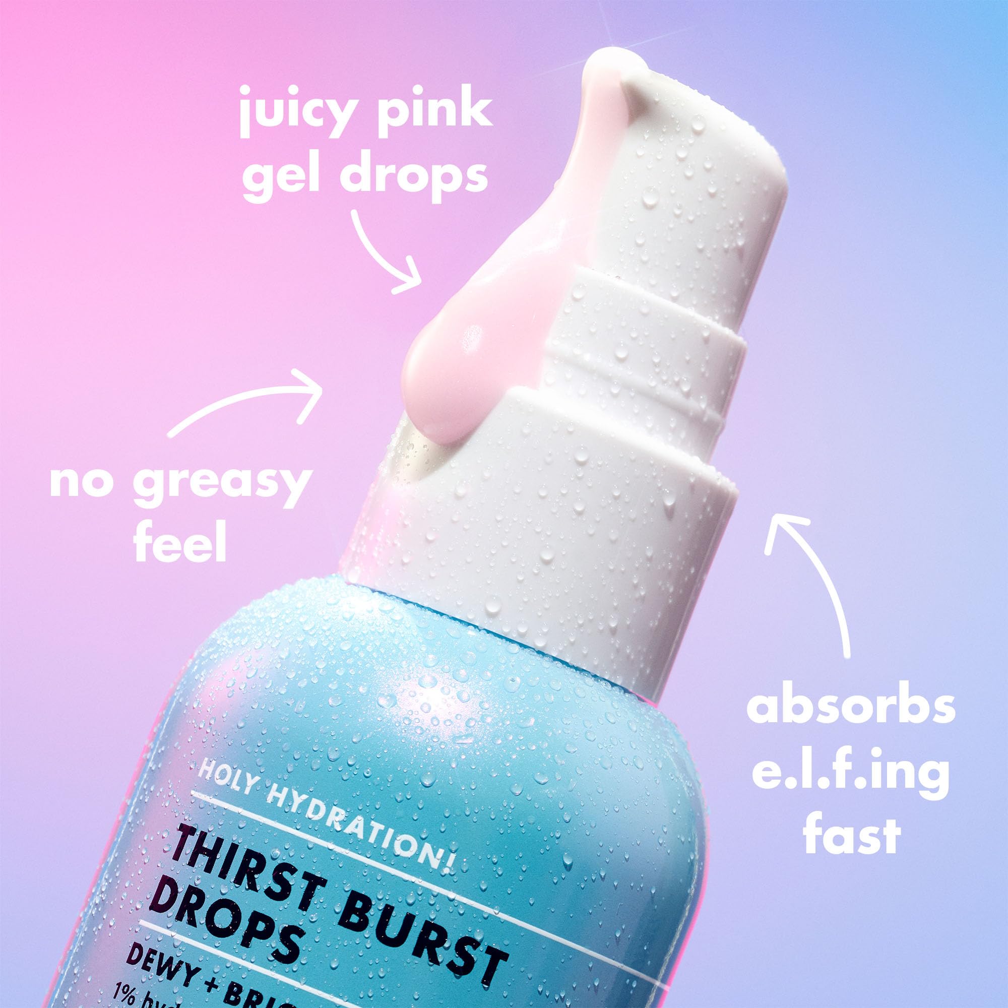 e.l.f. SKIN Holy Hydration! Thirst Burst Drops, Serum For A Radiant Complexion Instantly & Over Time, Made With Hyaluronic Acid, Vegan & Cruelty - Free - Dealqueen