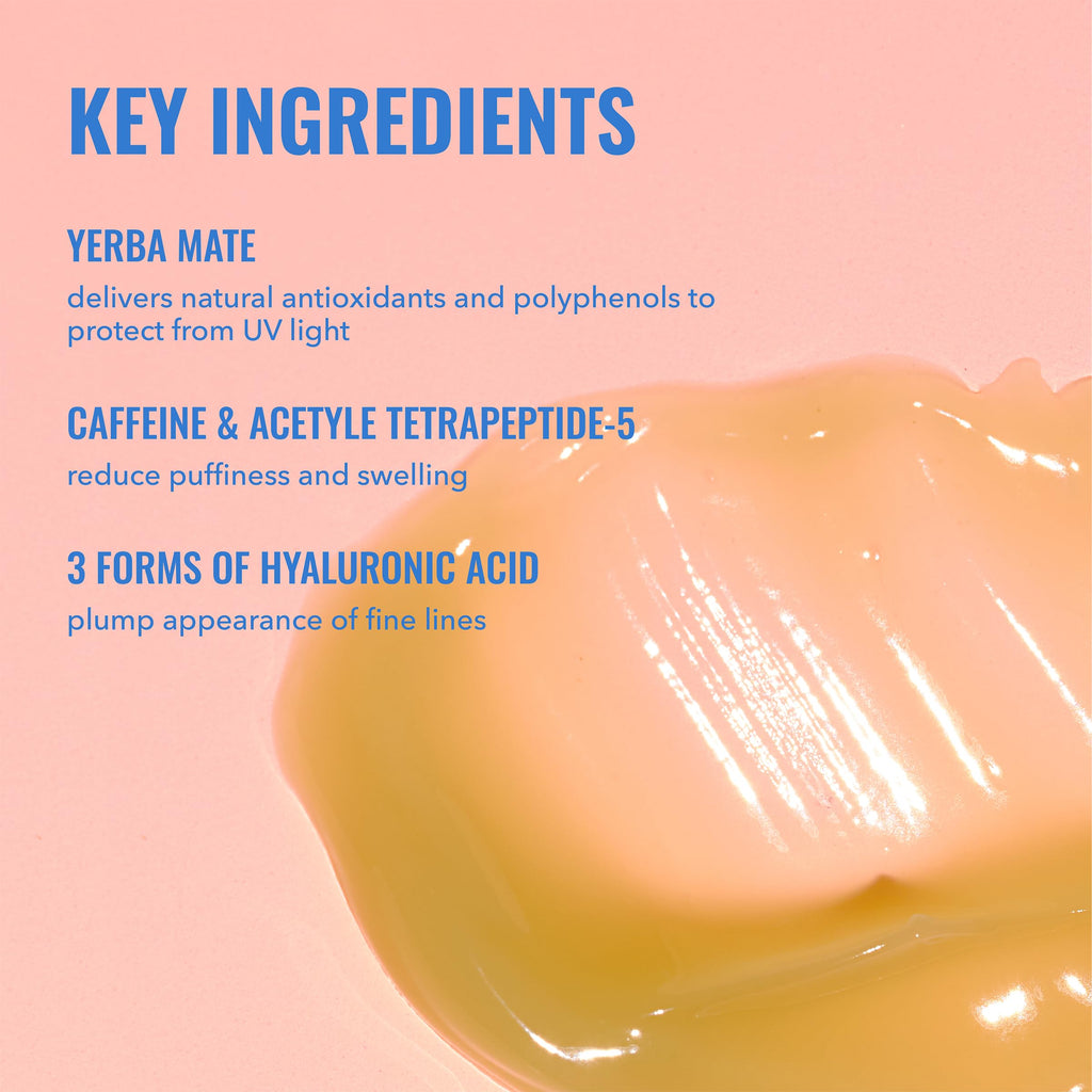 Good Molecules Yerba Mate Wake Up Eye Gel - Hydrating Under Eye Gel Cream with Hyaluronic Acid and Caffeine - Target Dark Circles and Puffiness - Skin Care for Face - Dealqueen