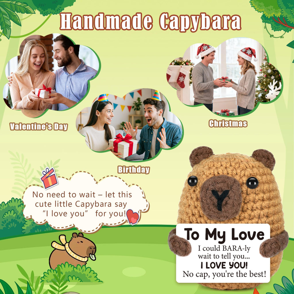 Graduation Gift for Him Her 2026 College Graduation Gifts for Women Men Boys Girls Graduates Gift for Kindergarten Preschool High School Masters Degree Grad Gift Handmade Crochet Graduation Capybara