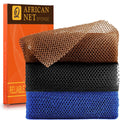 UJFQBH 3 Pieces African Bath Sponge African Net Long Net Bath Sponge Exfoliating Shower Body Scrubber Back Scrubber Skin Smoother,Great for Daily Use (Pink,Yellow,Purple) - Dealqueen