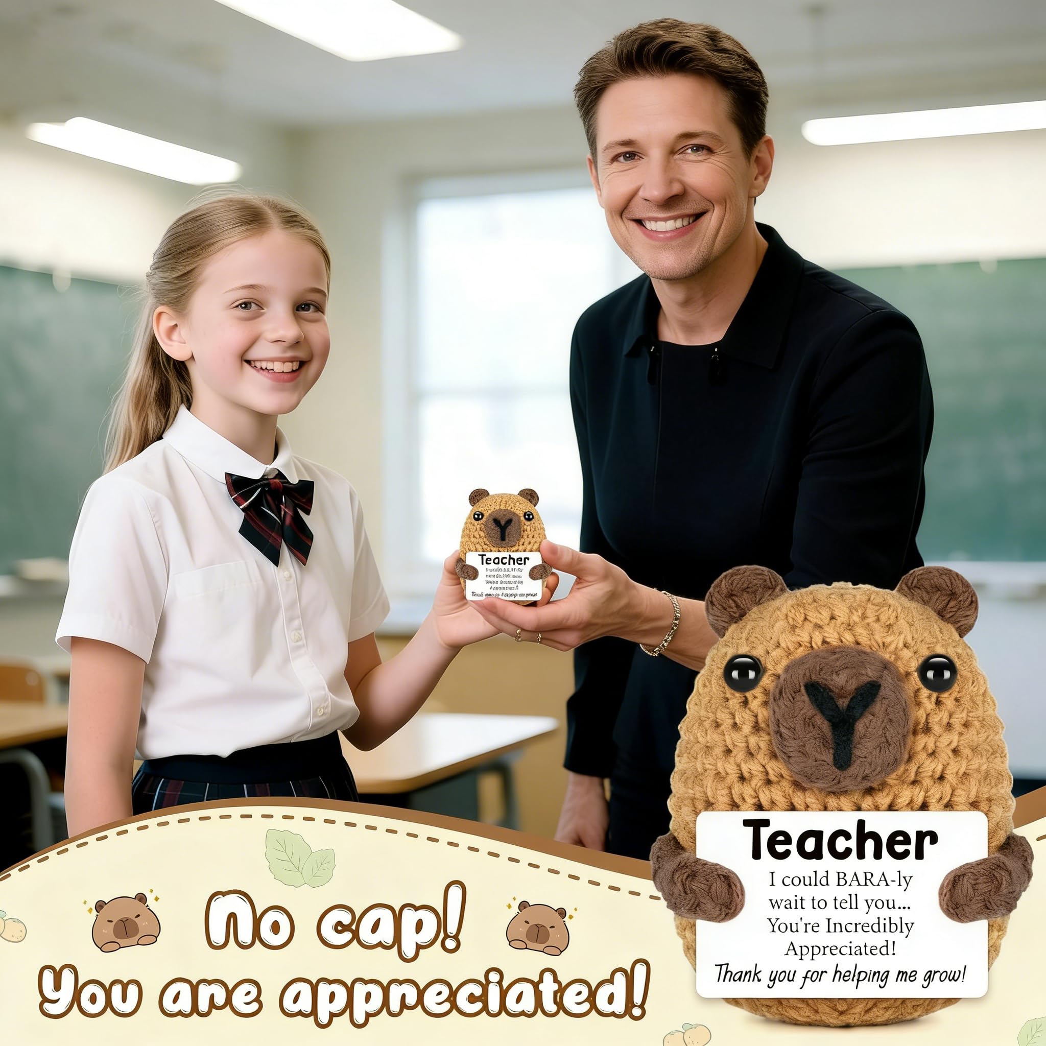 Graduation Gift for Him Her 2026 College Graduation Gifts for Women Men Boys Girls Graduates Gift for Kindergarten Preschool High School Masters Degree Grad Gift Handmade Crochet Graduation Capybara - Dealqueen