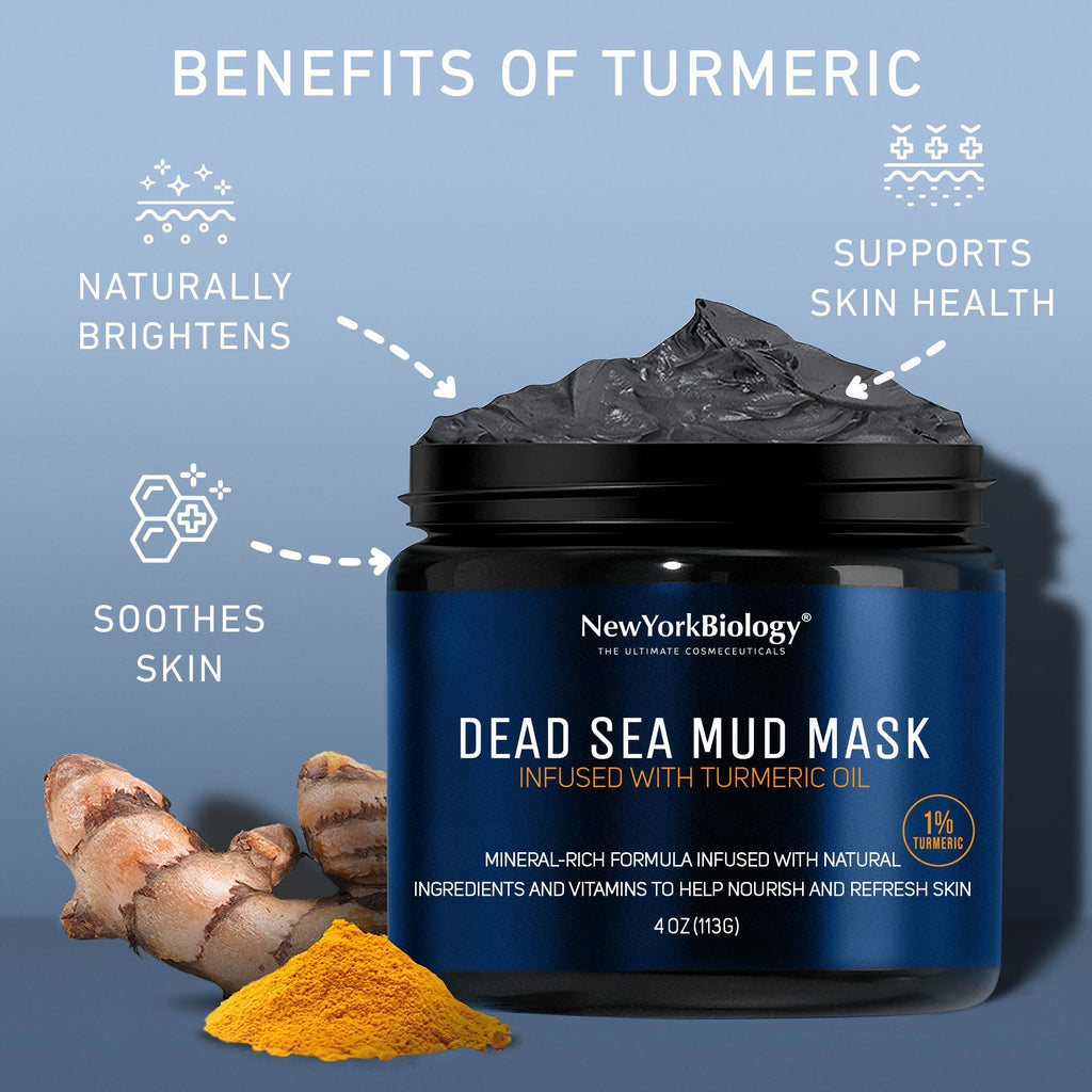 New York Biology Dead Sea Mud Mask for Face and Body | Spa Quality Pore Refiner for Oily Skin | Natural Skincare for Women & Men | Tighten Skin for A Healthier Complexion | 8.8 oz - Dealqueen