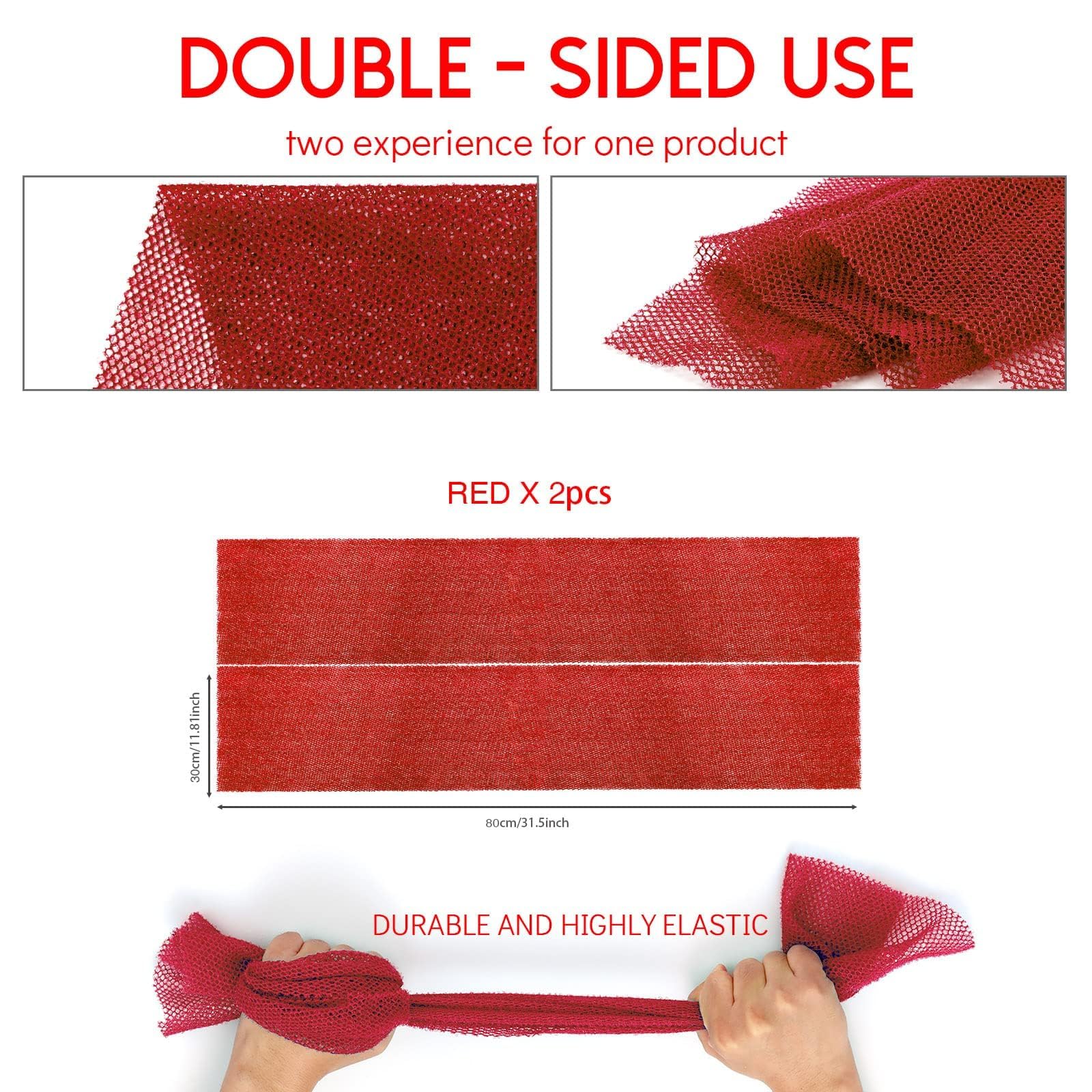 UJFQBH 3 Pieces African Bath Sponge African Net Long Net Bath Sponge Exfoliating Shower Body Scrubber Back Scrubber Skin Smoother,Great for Daily Use (Pink,Yellow,Purple) - Dealqueen