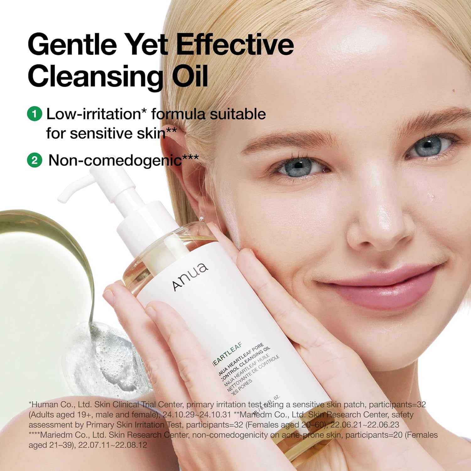 Anua Heartleaf Pore Control Cleansing Oil, Pore Cleanser, Sebum Care, Gentle Melting Oil Cleanser for Face, Safe For All Skin Type, Daily Hydrating Makeup Remover, Korean Skin Care (6.76fl.oz) - Dealqueen