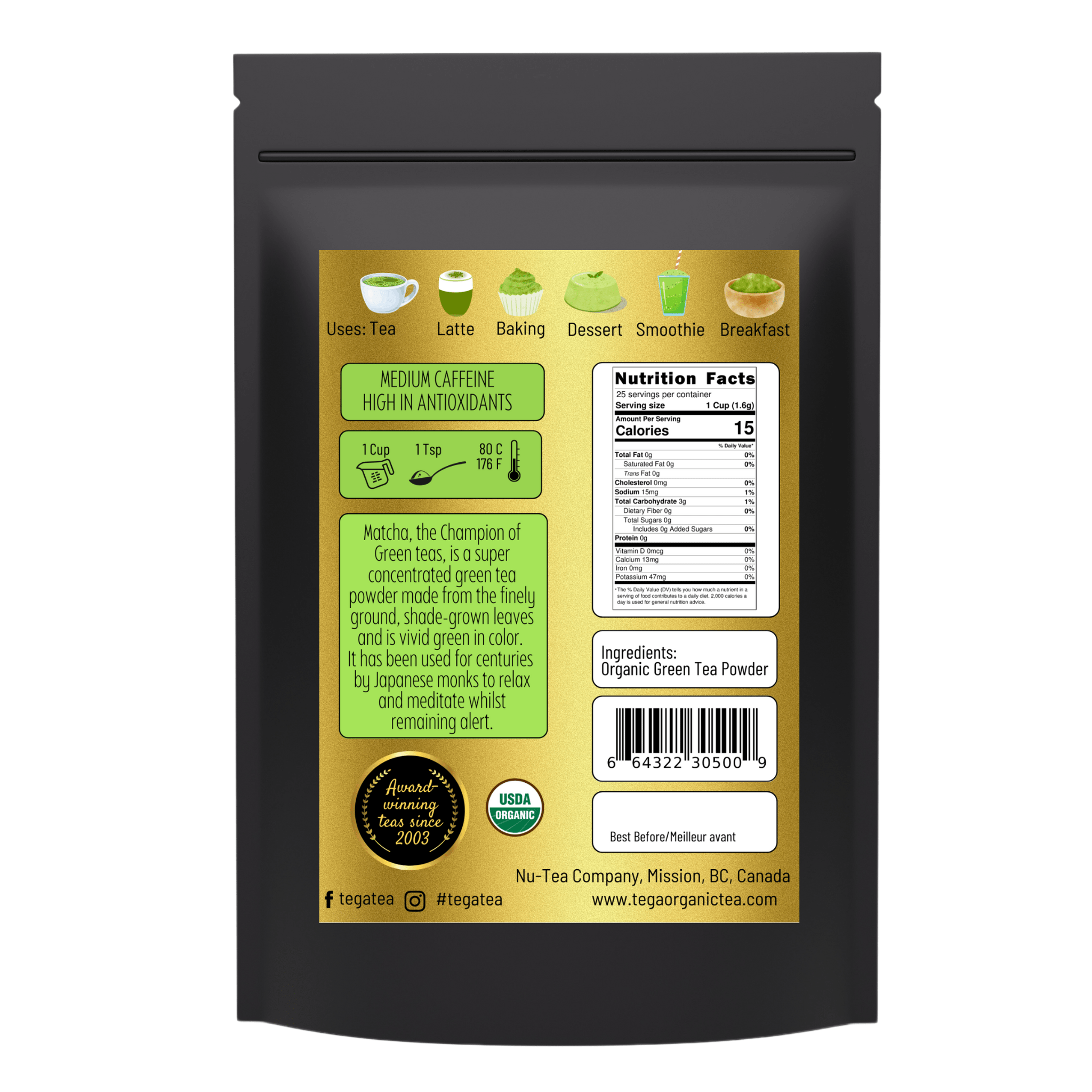 Tega Japanese Matcha 40g | Organic - Dealqueen