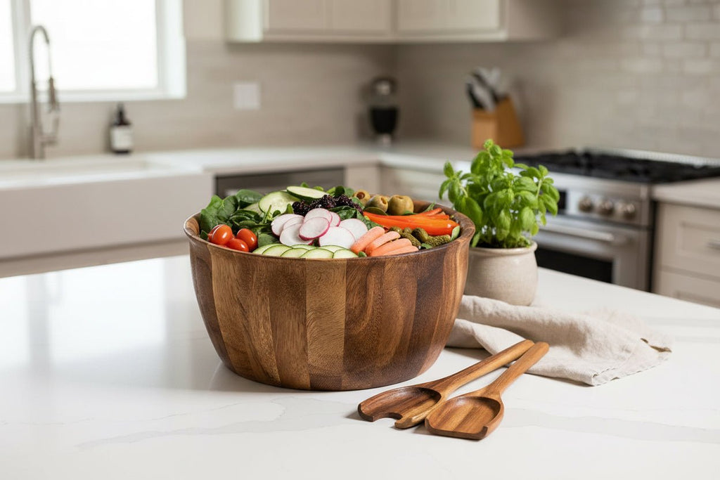 Soro Xtra Large Salad Bowl with Servers - Dealqueen