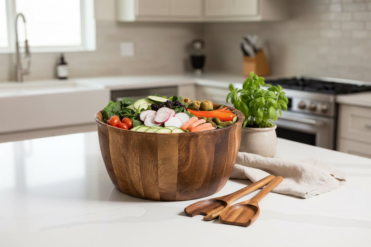 Soro Xtra Large Salad Bowl with Servers - Dealqueen