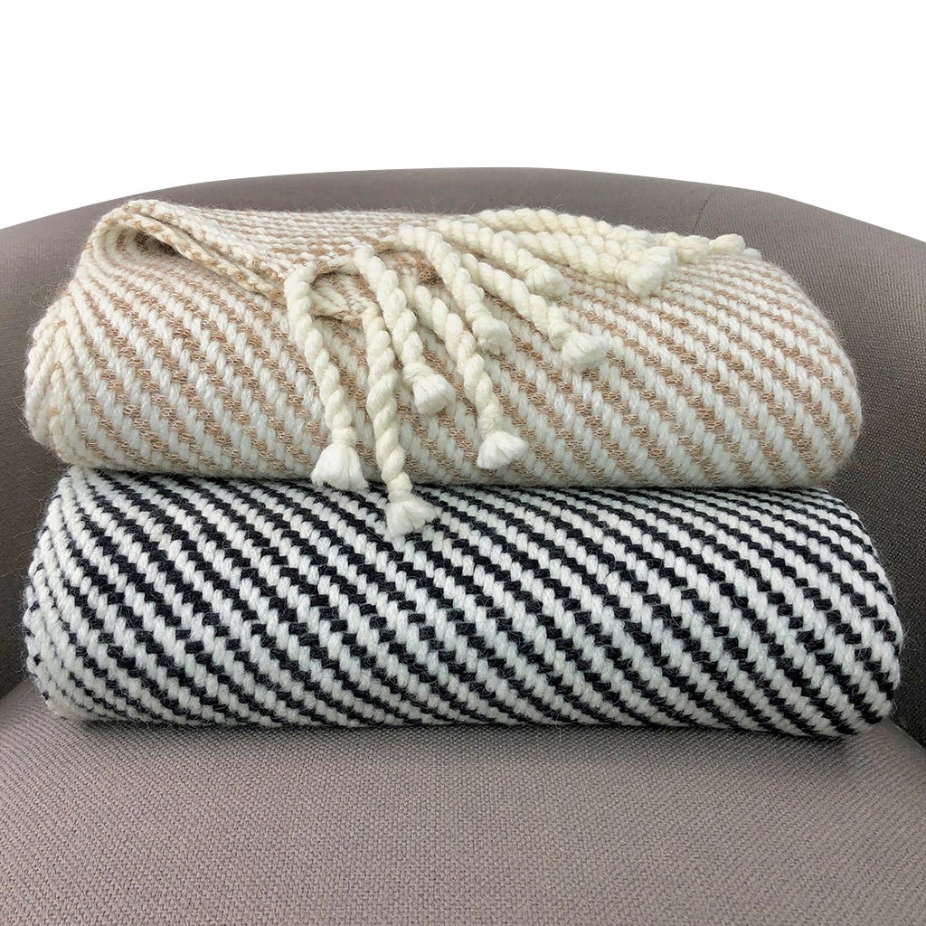 Chunky Camel Stripe Alpaca Throw - Dealqueen